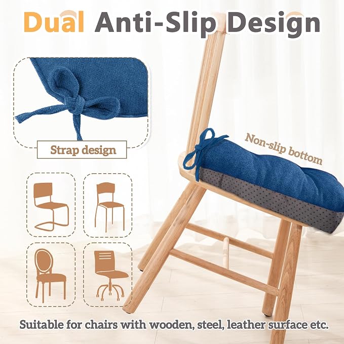 MAGIC ELEPHANT Chair Cushions for Dining Chairs, Memory Foam Kitchen Chair - Image 5