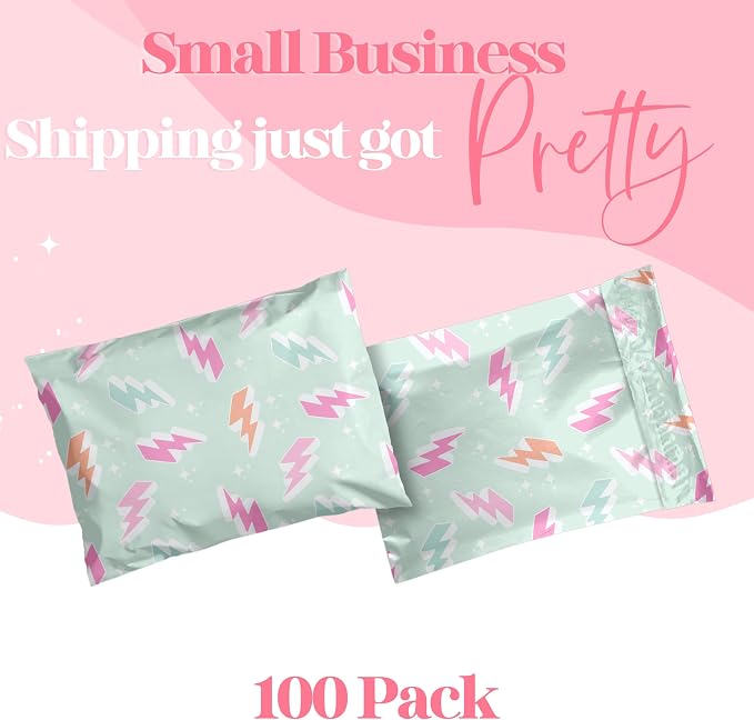 Pretty Package Store Designer Poly Mailers, Lightning Bolt, 100 Pack | Heavy - Image 2