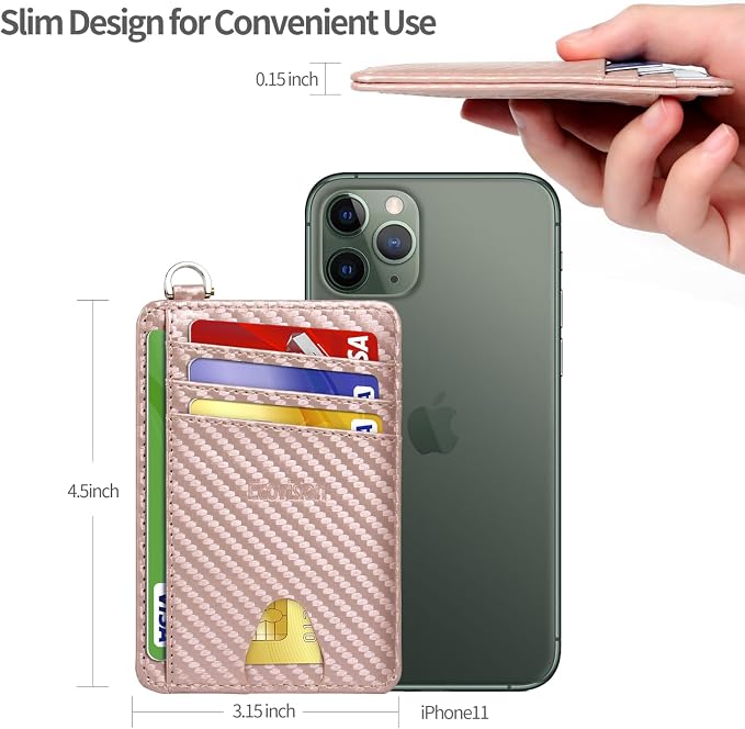 Slim Minimalist Front Pocket Wallet, RFID Blocking Credit Card Holder Wallet - Image 7