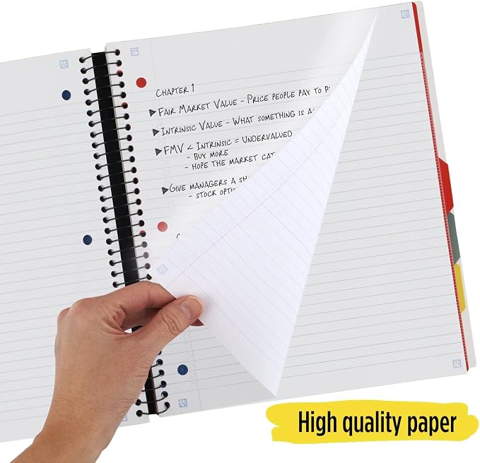 Five Star Advance Spiral Notebook + Study App, 5 Subject, College Ruled Paper - Image 6