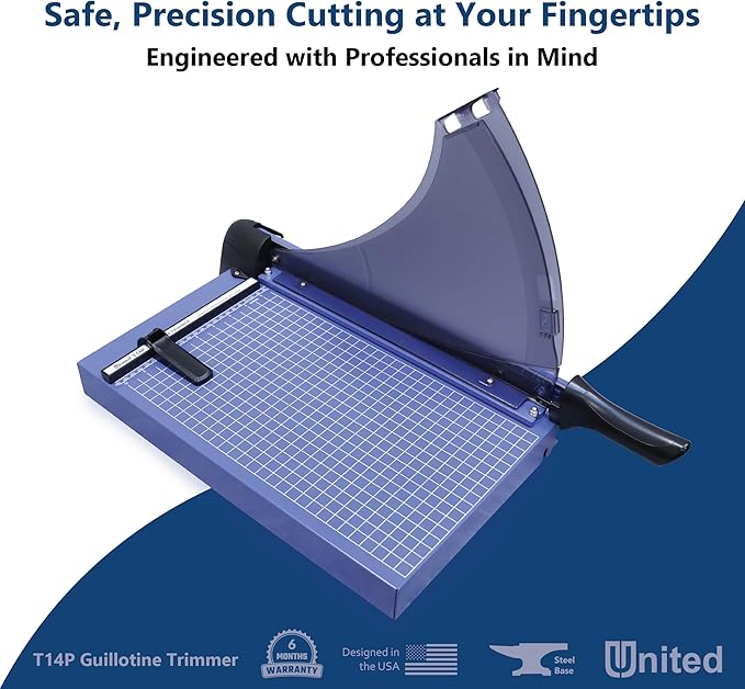 United Office Products T14P Professional Guillotine Paper Trimmer, Sturdy Metal Base, 14" Cut Length, 40 Sheet Capacity, Paper Cutter for Offices, Schools and Crafts-DeskLoop Office