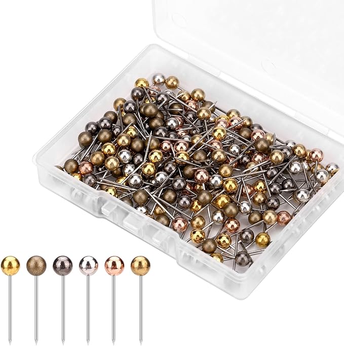 XIHIRCD 200pcs Map Push Pins, Round Head Map Pins by XIHIRCD