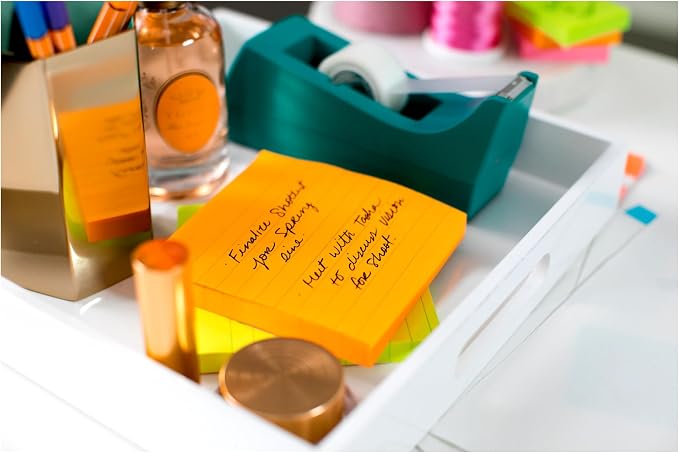 Post-it Super Sticky Notes, 4 x 4 in, Neon Fizz, 6 Lined Pads | School Supplies - Image 16