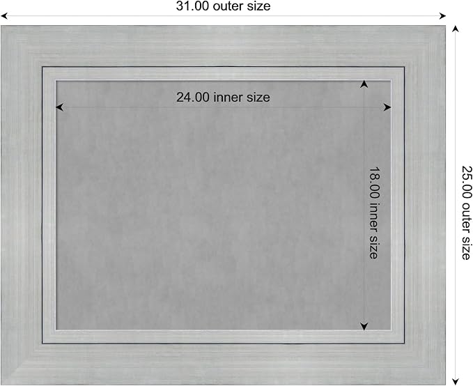 Amanti Art Silver Framed Magnetic Board 25x31 Medium Vision Board - Image 4
