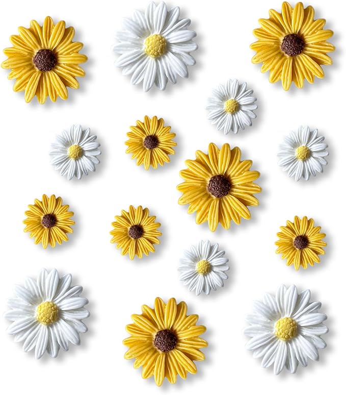 16 pcs -Cute Daisy Magnet, Small Flower Magnet by KEYDUACU