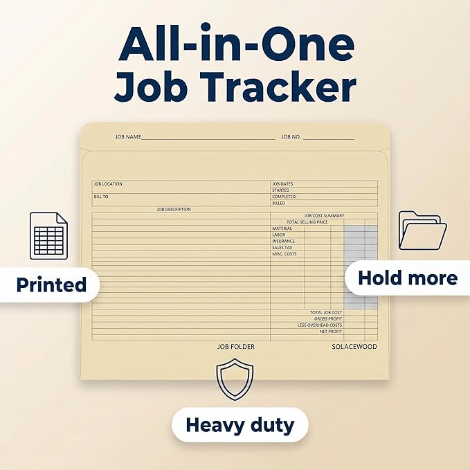 Classic Manila File Jacket 9.85" x 12.8" Job Folders Heavy Duty - Image 2
