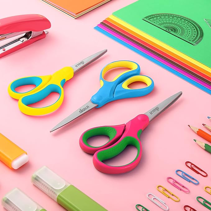 LIVINGO 5" Kids School Scissors: Small Safety Scissors Pointed Tip, Soft Handle - Image 6