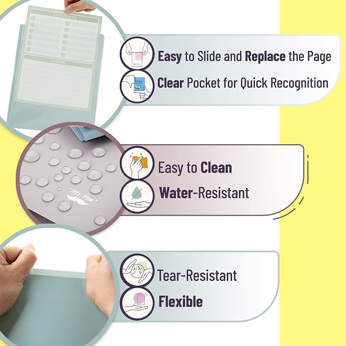 Mr. Pen- Plastic Folders with Clear Front Pocket, Pastel Colors | File Folders - Image 4