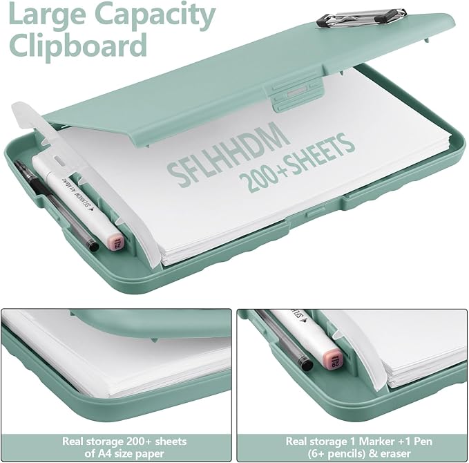 SFLHHDM Storage Clipboard with Pen Holder, High Capacity Clipboards - Image 2
