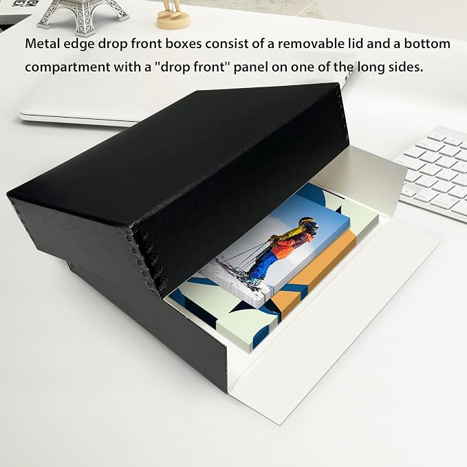 Lineco Museum Archival Storage Box, 9.25x11.75x3 in. Drop Front Design. - Image 4