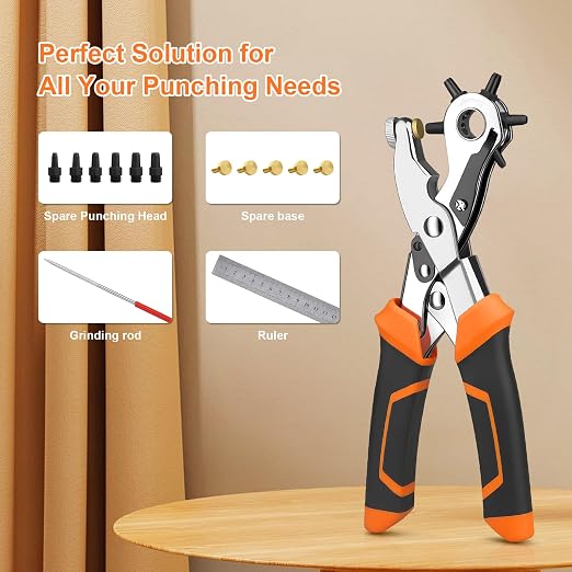 Heavy Duty Revolving Punch Plier Kit, Diyife Leather Hole Punch Set - Image 4
