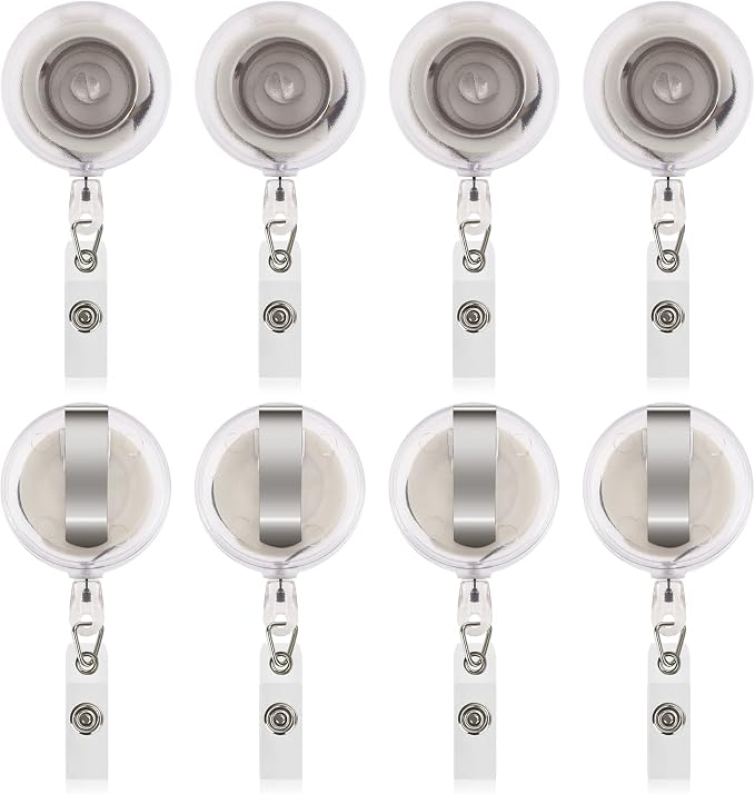 JANYUN 50 Pcs Retractable Badge Reel Clips Holder by JANYUN