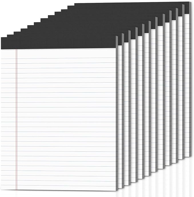 12-Pack Legal Pads 8.5"x11" Wide Ruled Note Pads by Nichela