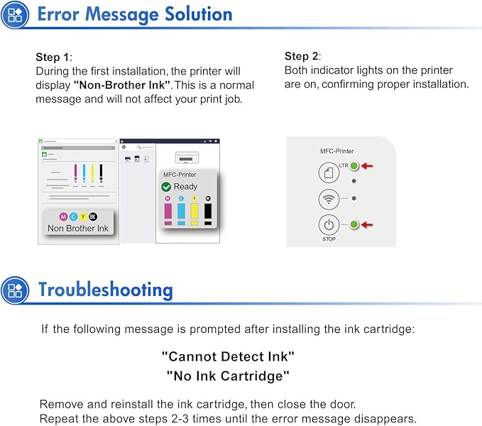 LC404XL LC404 Ink Cartridges for Brother Printer 404XL LC 404 XL for MFC-J1205W MFC-J1215W MFC J1205W J1215W - 4 Pack High Yields Black Cyan Magenta Yellow-DeskLoop Office