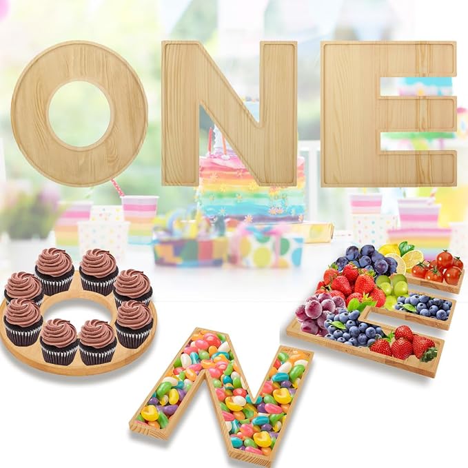 Baby Shower Charcuterie Letter “ONE” 3PCS Fillable Letter Trays by MRPAPAMakeLifemoreEasy