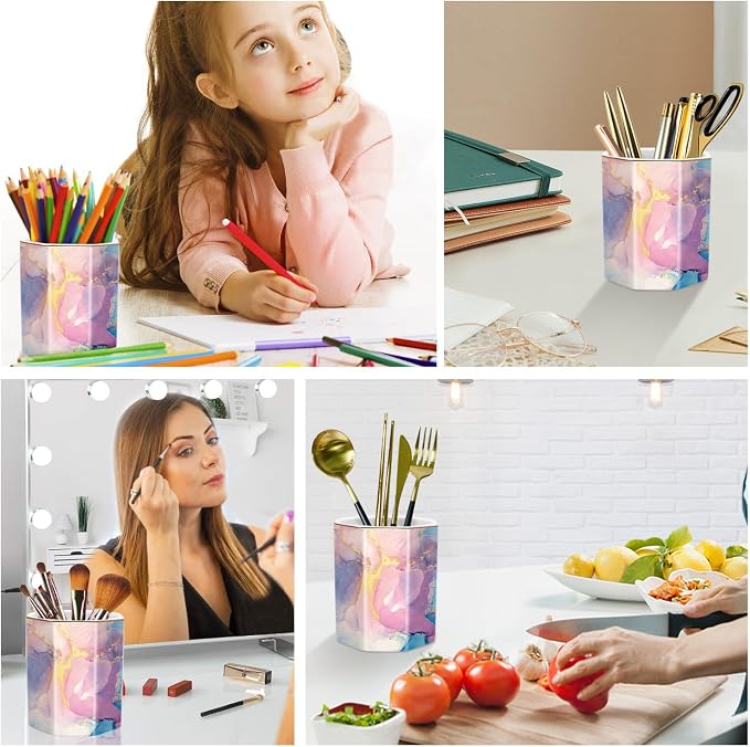 Pen Holder for Desk, Cute Ceramic Pencil Holder, Pen Cup Marker Holder Makeup - Image 6