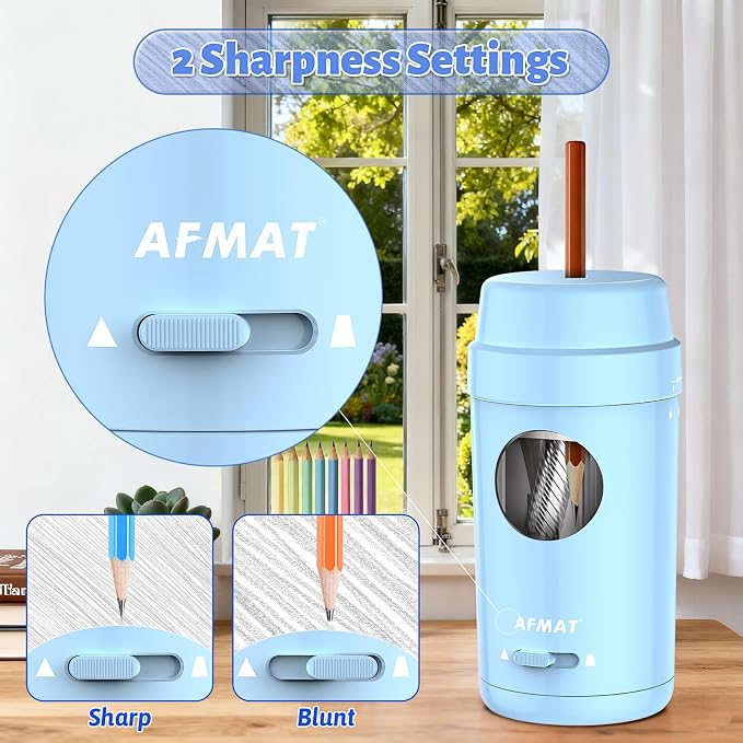 AFMAT Electric Pencil Sharpener, Auto in & Out, Fully Automatic Pencil Sharpener - Image 4