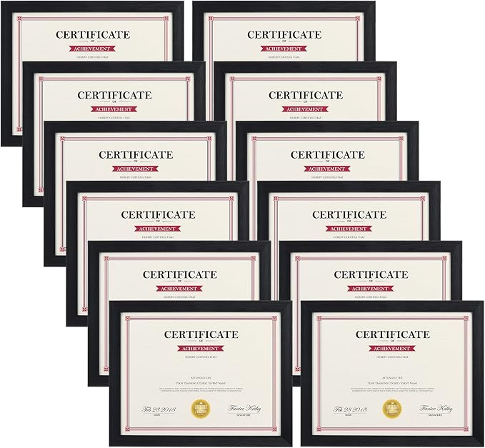 Giftgarden Black 8.5x11 Picture Frame Set of 12, Wall or Tabletop Display by Giftgarden