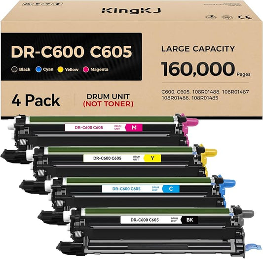 VersaLink C600 C605 Drum Unit 4-Pack Extra High Capacity Replacement for Xerox 108R01488 108R01487 108R01486 108R01485 Image-Drum to Use for Xerox VersaLink C600 C605 Printer Black Cyan Magenta Yellow-DeskLoop Office