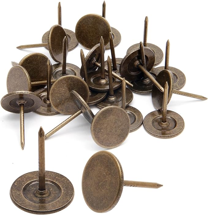 Piutouyar 20mm / 0.8 Inch Flat Head Thumb Tacks, Bronze Vintage Style by Piutouyar