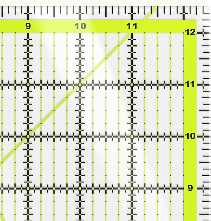 ARTEZA Quilting Ruler, 12.5x12.5in, Laser Cut Acrylic, Double Colored Grid Lines - Image 3
