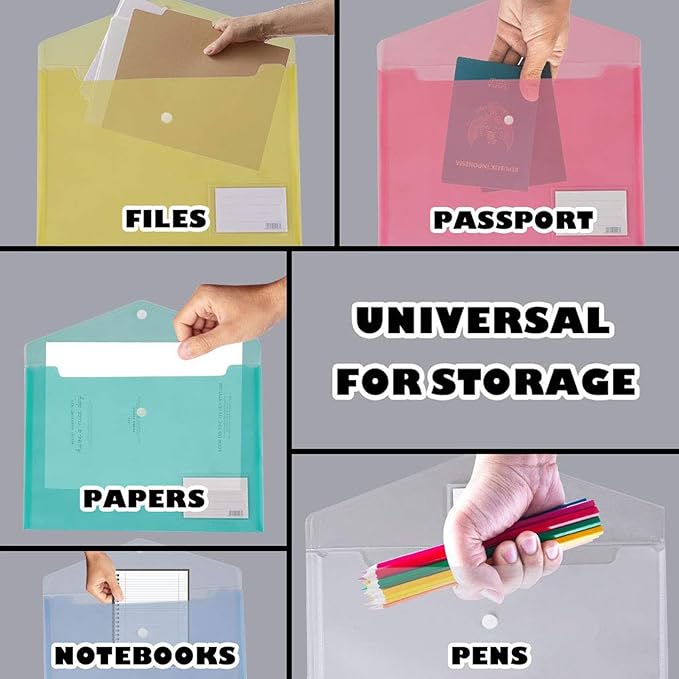 10 Pack Plastic Envelope Folders - Image 5