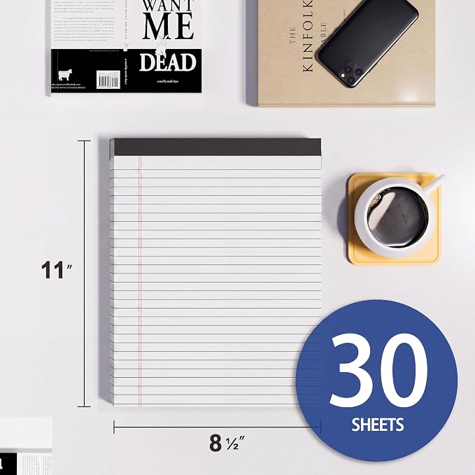MSKKSM 3 Pack Legal Pads 8.5 x 11 White Note Pads 8.5 x 11 Notepads White - Image 2