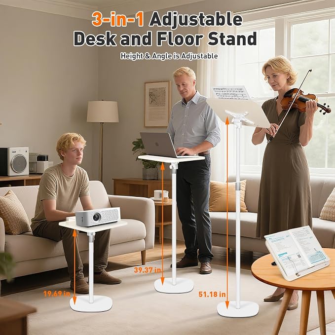 2-in-1 Floor Standing Book Stand, Foldable Book Holder - Image 3