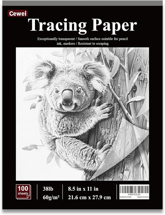 Tracing Paper for Drawing, 8.5”x11 Trace Paper, 100 Sheets Translucent Vellum by Unknown