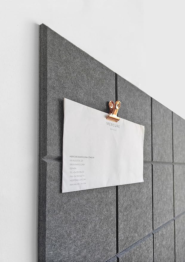 Cork Board 24 x36 Alternative - 6 Pack Felt Wall Tiles with Safe Removable Adhesive Tabs, Cork Boards for Walls Cork Board for Home Office Pin Board Tack Board - Gray-DeskLoop Office