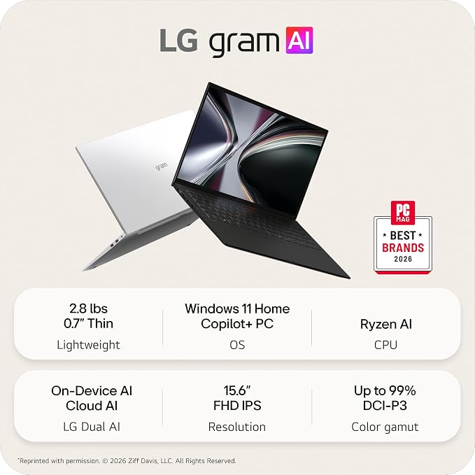 LG gram 15-inch Thin and Lightweight Dual AI Laptop Computer, Windows 11 Home - Image 2
