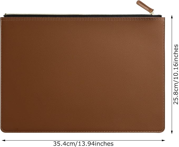 PU Leather A4 File Folder Zipper Document Holder Envelope Folder Case - Image 2
