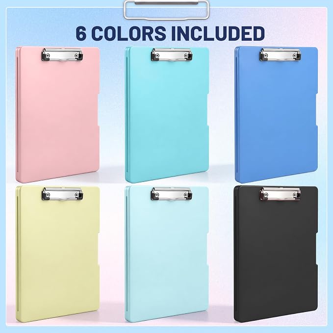 6 Pack Clipboard with Storage, 12.4 x 9.5 Inch Plastic Storage Clip Boards with - Image 4
