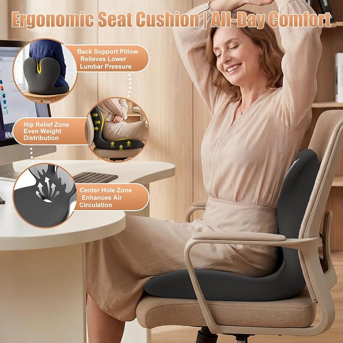 Thick Car Seat Cushion with Lumbar Support - Image 5
