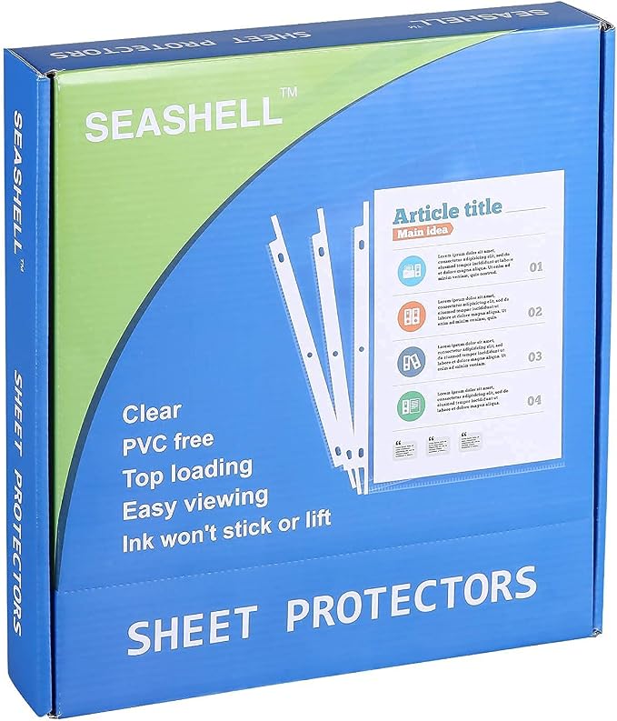 Seashell 200 Pack Heavy Duty Sheet Protectors 8.5 x 11, Letter Size Plastic - Image 9