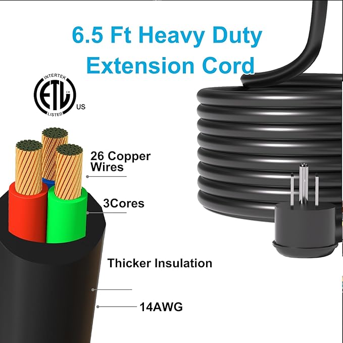 Heavy Duty Surge Protector Power Strip - 25 AC Outlets, 6 USB Ports, 4000J Protection, 6.5ft 14AWG Extension Cord, Flat Plug, Mountable,ETL Listed-DeskLoop Office