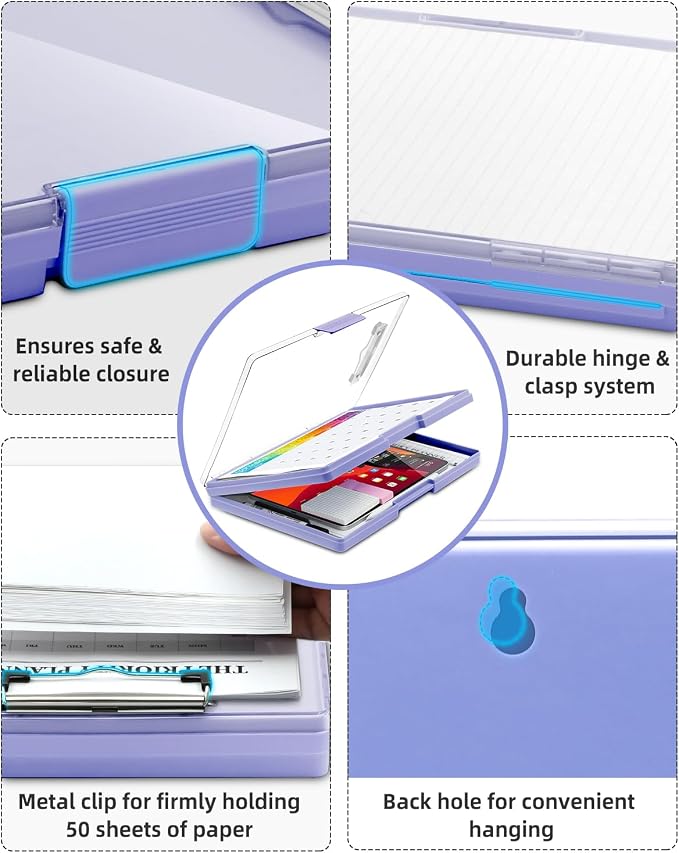 Clearview Clipboard with 2 Storage, Dry Erase 8.5x11 Heavy Duty ClipBoards - Image 6