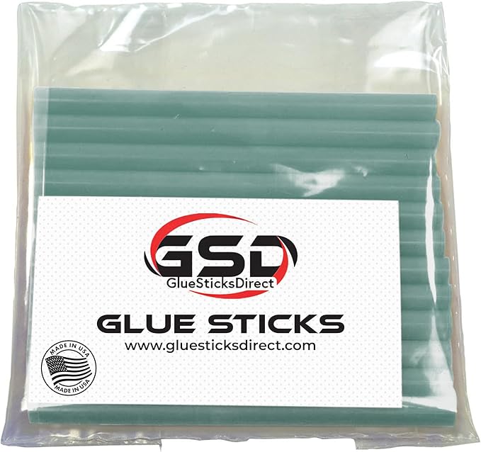 Mini Size Hot Melt Glue Sticks for Glue Gun - Bulk 4in Country Blue Wax Glue Sticks - Great for Art Craft Repairs & Compatible w/Most Glue Guns - 5/16" X 4" (24 Sticks) - Made in USA-DeskLoop Office