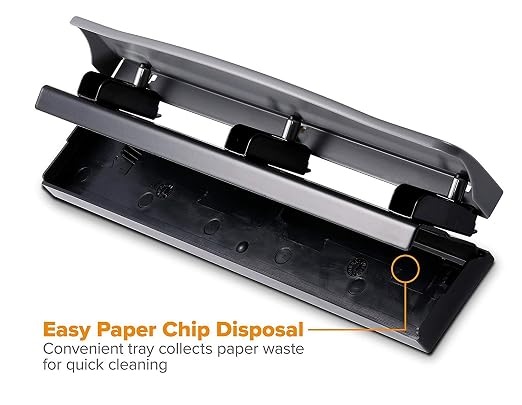 Bostitch Office Premium 3 Hole Punch, 12 Sheet Capacity, Rubber Base, - Image 4