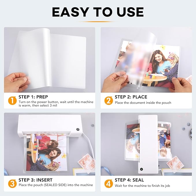 300 Pack Laminating Sheets, 3 Mil, 9 x 11.5 Inches Thermal Laminating Pouches Lamination Sheet Paper for Laminator, Clear, Letter Size, Office and School Supplies-DeskLoop Office