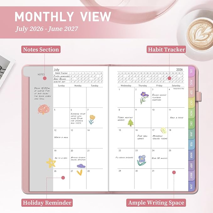 Academic Planner 2026-2027, Weekly and Monthly Academic Year Calendar Planner - Image 3