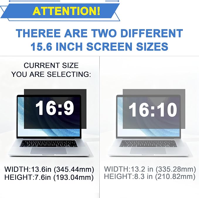 4-Way Laptop Privacy Screen Shield 15.6 Inch, Removable 16:9 Aspect 360° - Image 3