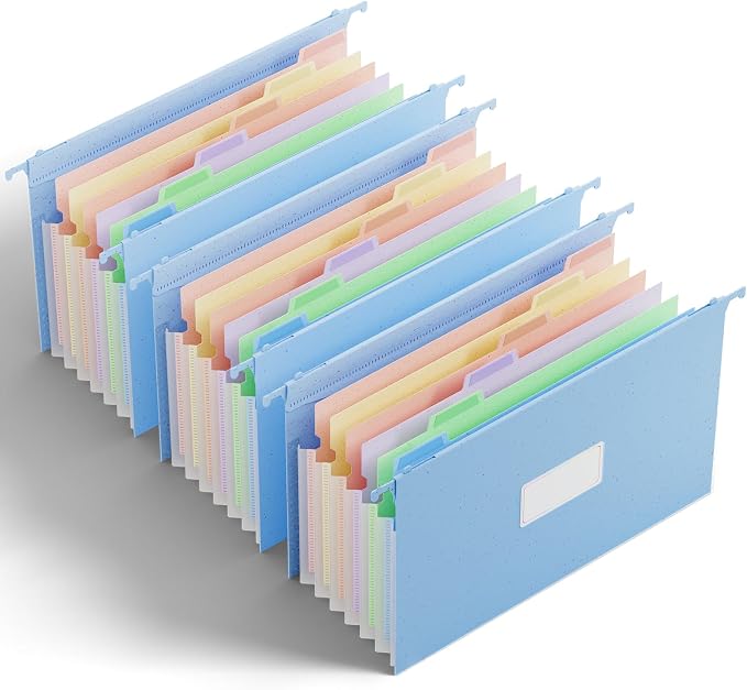 Ansook Legal Size Hanging File Folders, 1.2" Expandable 7 Accordion Pockets by Ansook