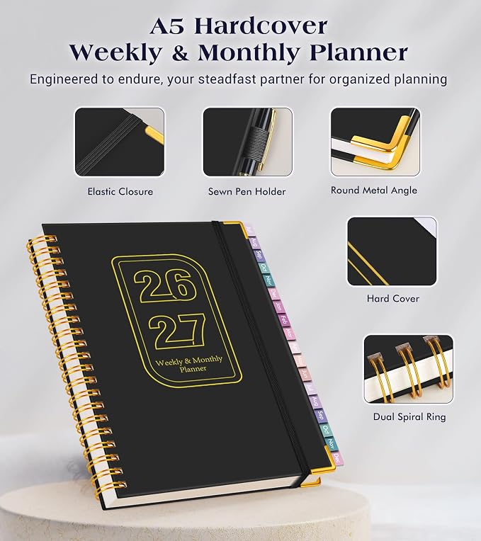 Academic Planner 2026-2027, 18 Months Weekly and Monthly Hardcover Planner - Image 4