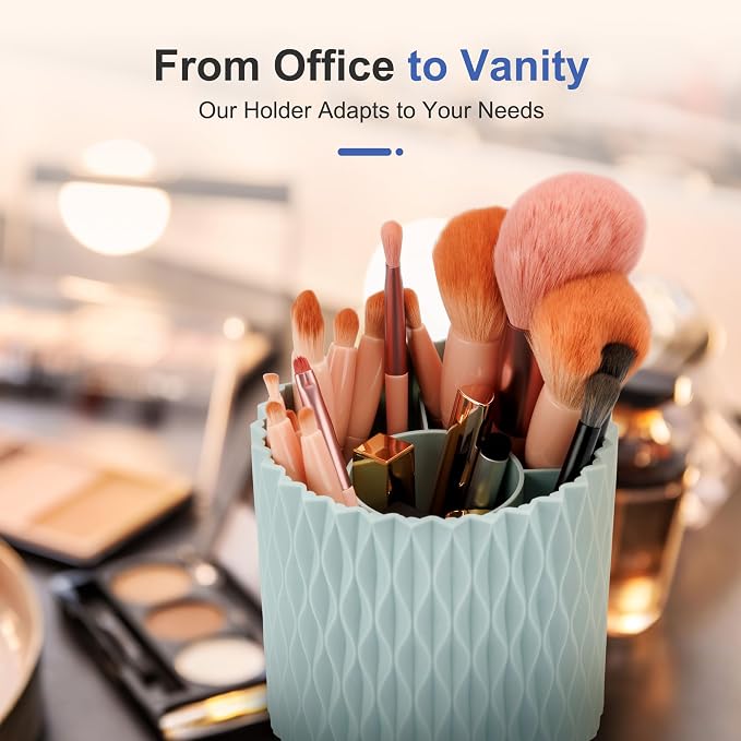 Pencil Holder - 360° Rotation, 5 Slot Desk Supplies - Image 3