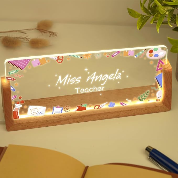 Custom Name Plate for Desk, Personalized Light Up Acrylic Desk Name Plate - Image 8