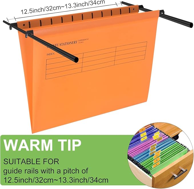 24-Pack Plastic Hanging File Folders Letter Size Expandable | Sturdy Document - Image 3