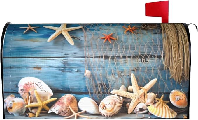 Starfish Summer Beach Welcome Magnetic Mailbox Cover, Mailbox Wrap Decorative - Image 2