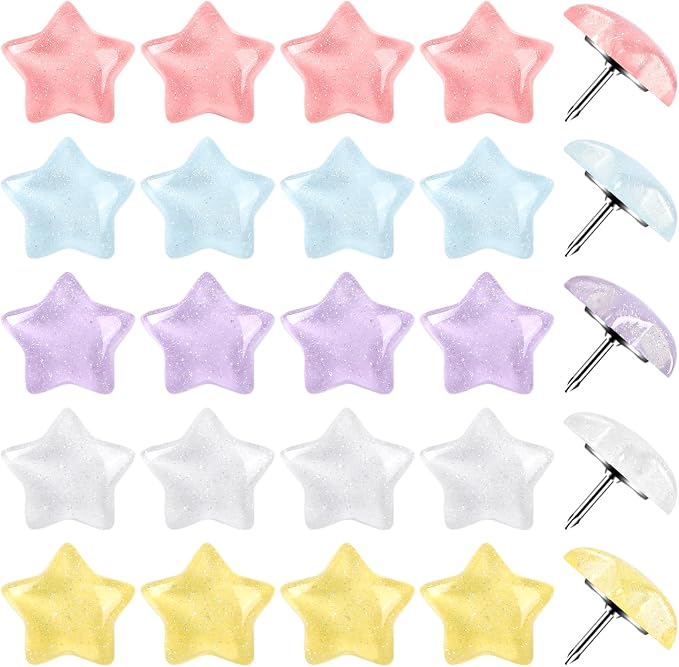 JANYUN 60Pcs Decorative Star Push Pins by JANYUN