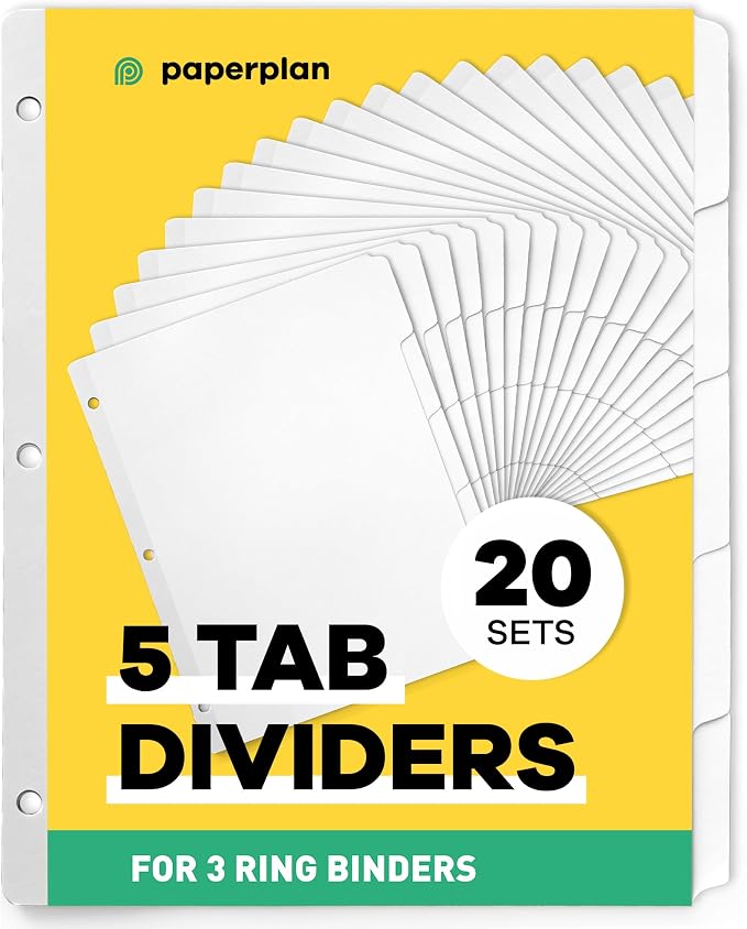 Binder Dividers with Tabs by PaperPlan
